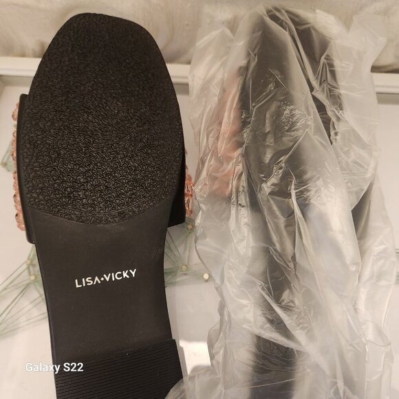 Lisa Vicky "Magical" Pink Beaded Slides. NIB. Size 9 - Picture 7 of 9